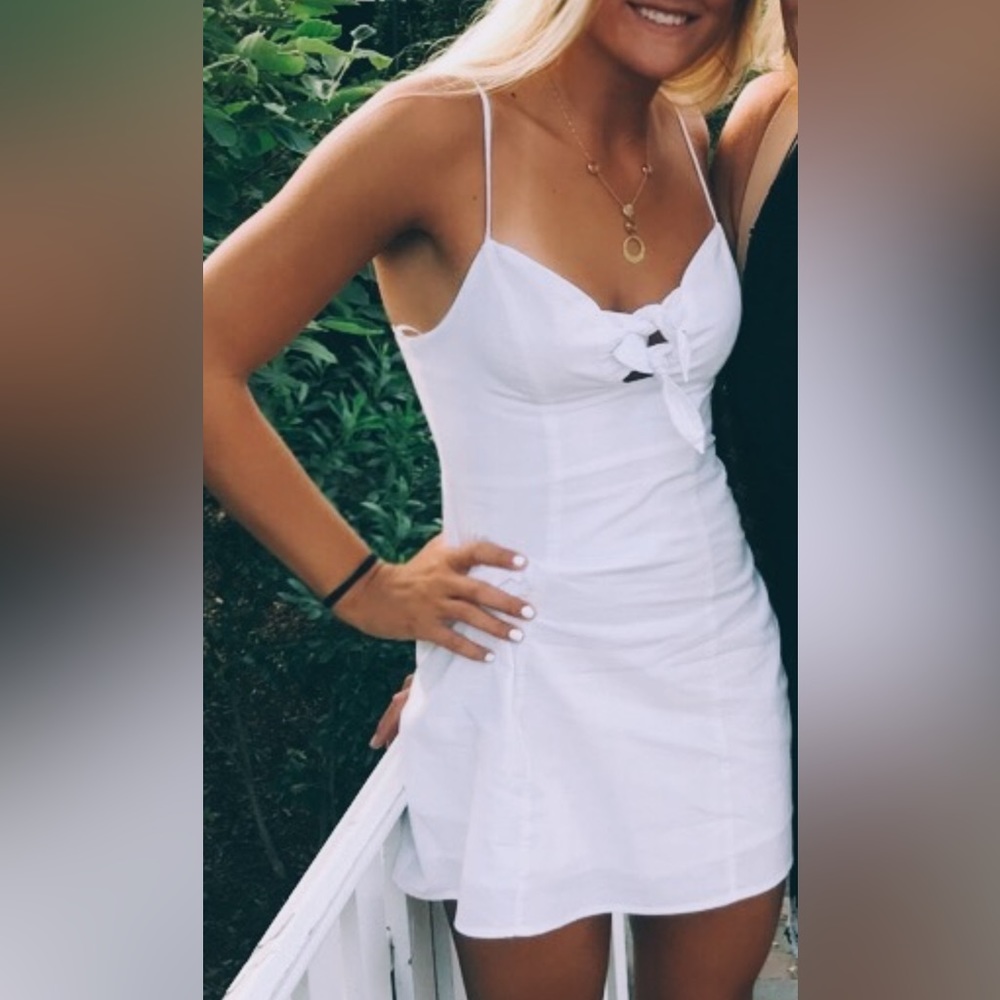 White Linen Dress size medium
